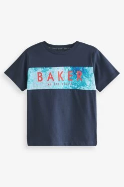 Baker By Ted Baker Navy Blue Trapped Graphic T-Shirt