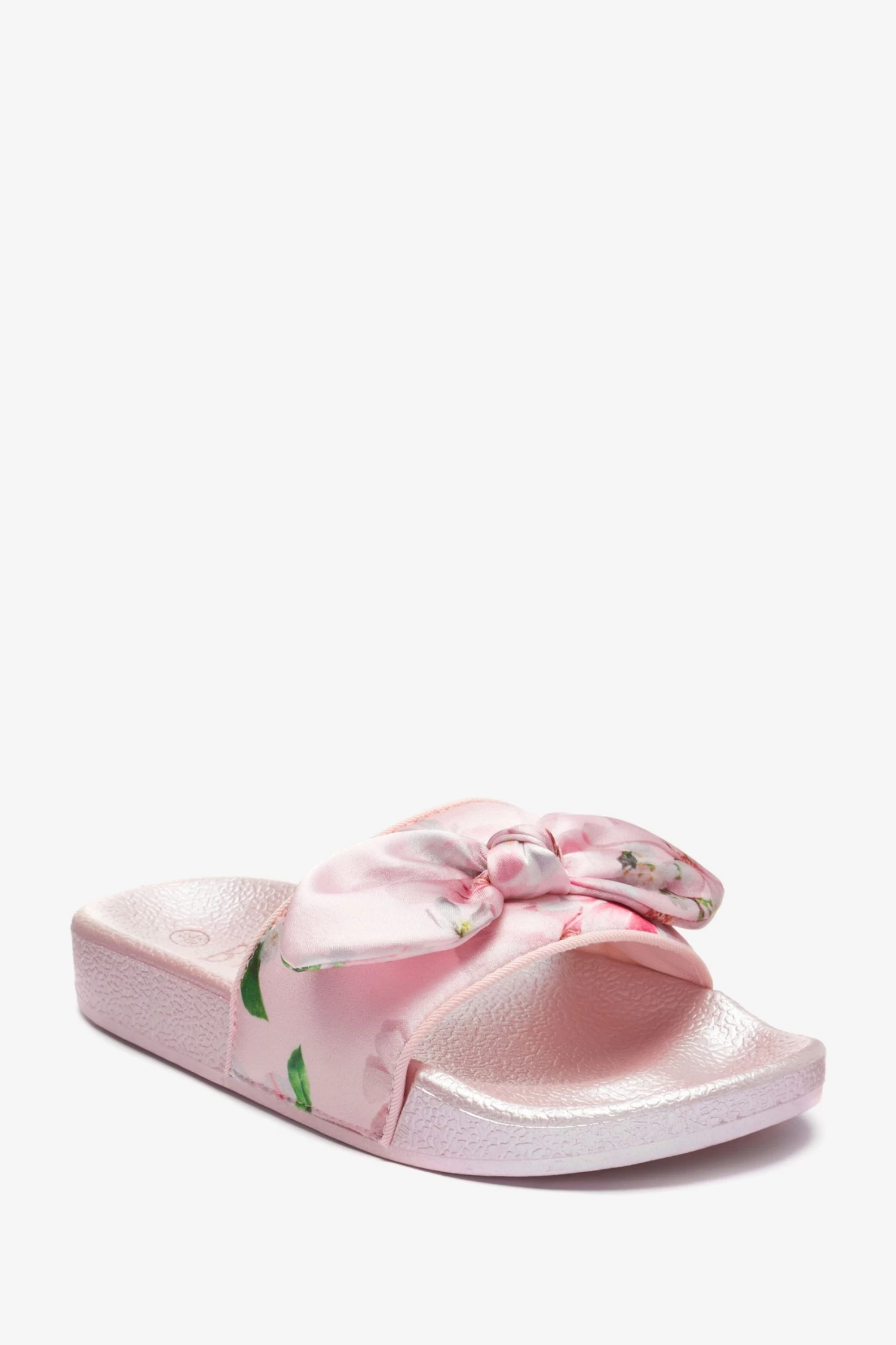 Baker By Ted Baker Pink Satin Bow Sliders - Image 2